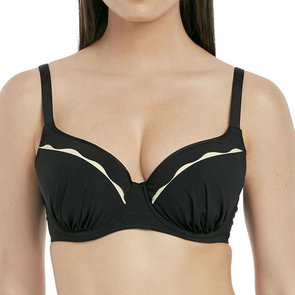 Fantasie Sainte Maxime Moulded Bikini Top - Black/Cream