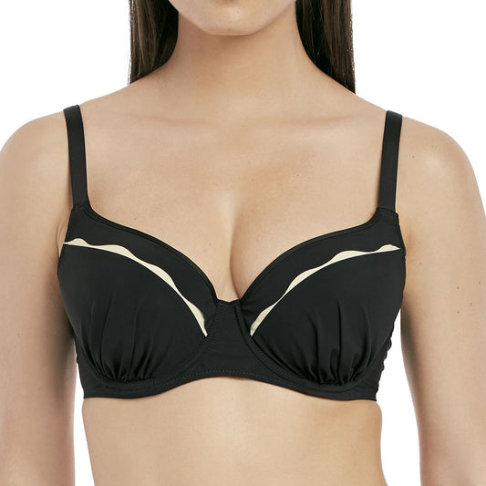 Fantasie Sainte Maxime Moulded Bikini Top - Black/Cream