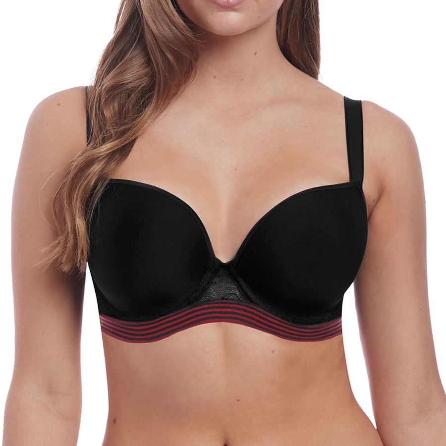 Freya Wild Moulded Plunge Bra - Black Zebra
