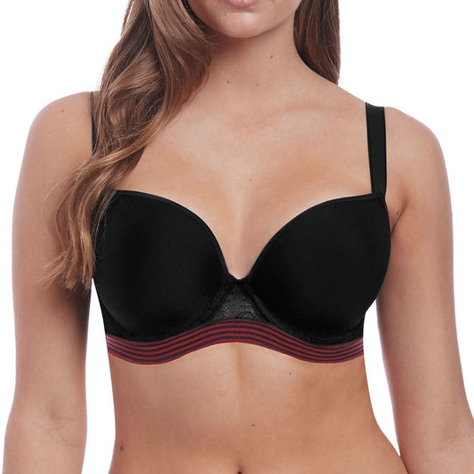 Freya Wild Moulded Plunge Bra - Black Zebra