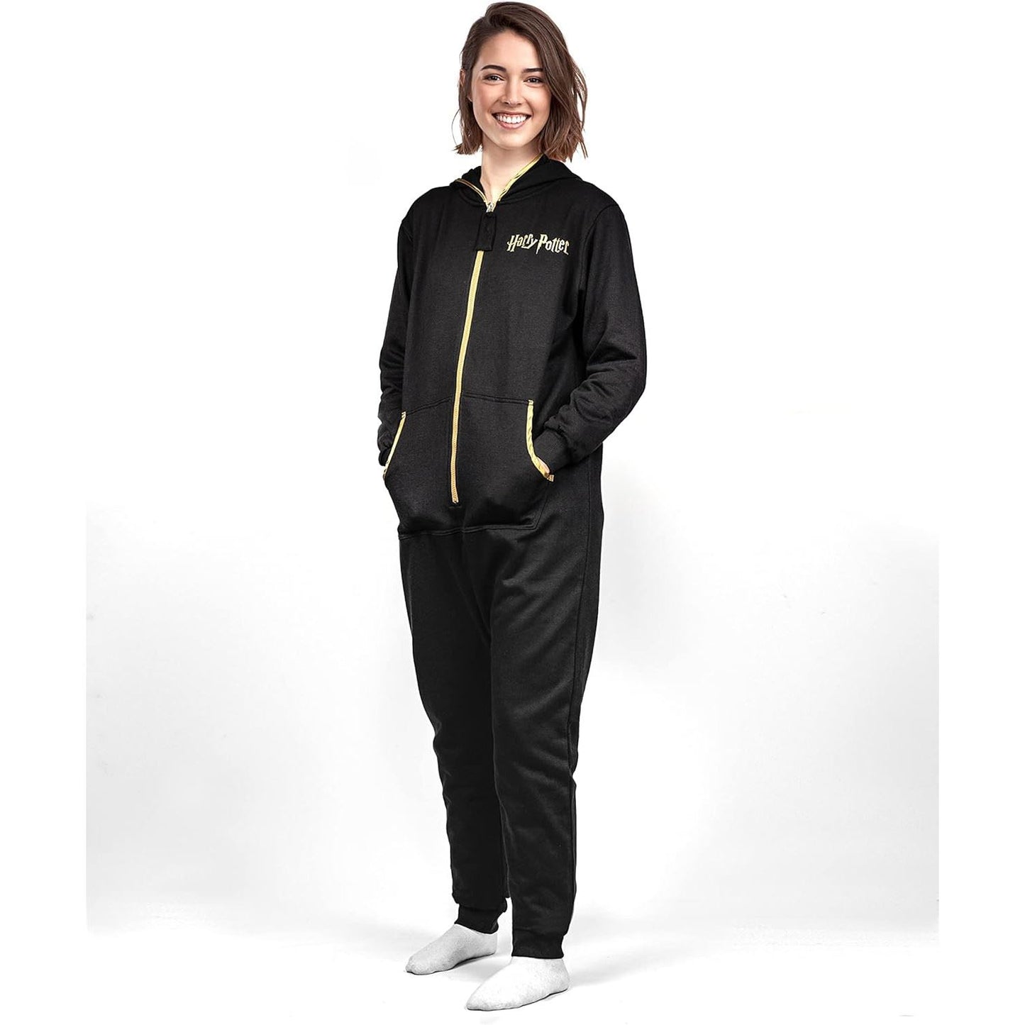 Womens Harry Potter Polycotton Onesie - Black