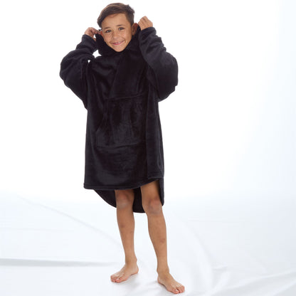 Embargo Kids Plush Fleece Oversized Hoodie - Black
