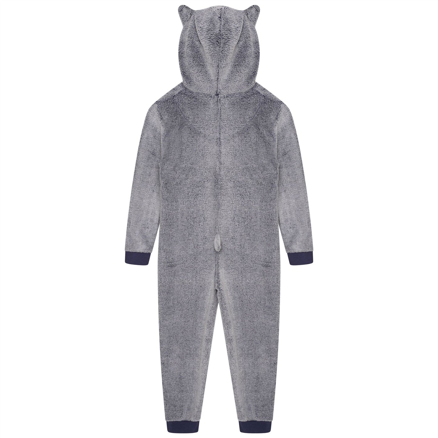 Nifty Kids Husky Dog Fleece Onesie - Blue/Grey