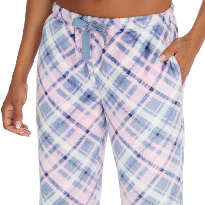 Forever Dreaming Womens Fleece Lounge Pants - Diagonal Check