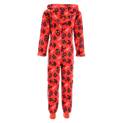 Kids Spiderman Fleece 'Spidey' Onesie - Red