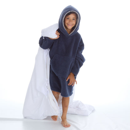 Huggable Hoodie Kids Snuggle Fleece Oversized Hoodie - Navy