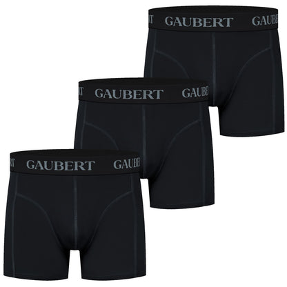 Gaubert Premium Bamboo Boxer Shorts (3 Pack) - Plain Black
