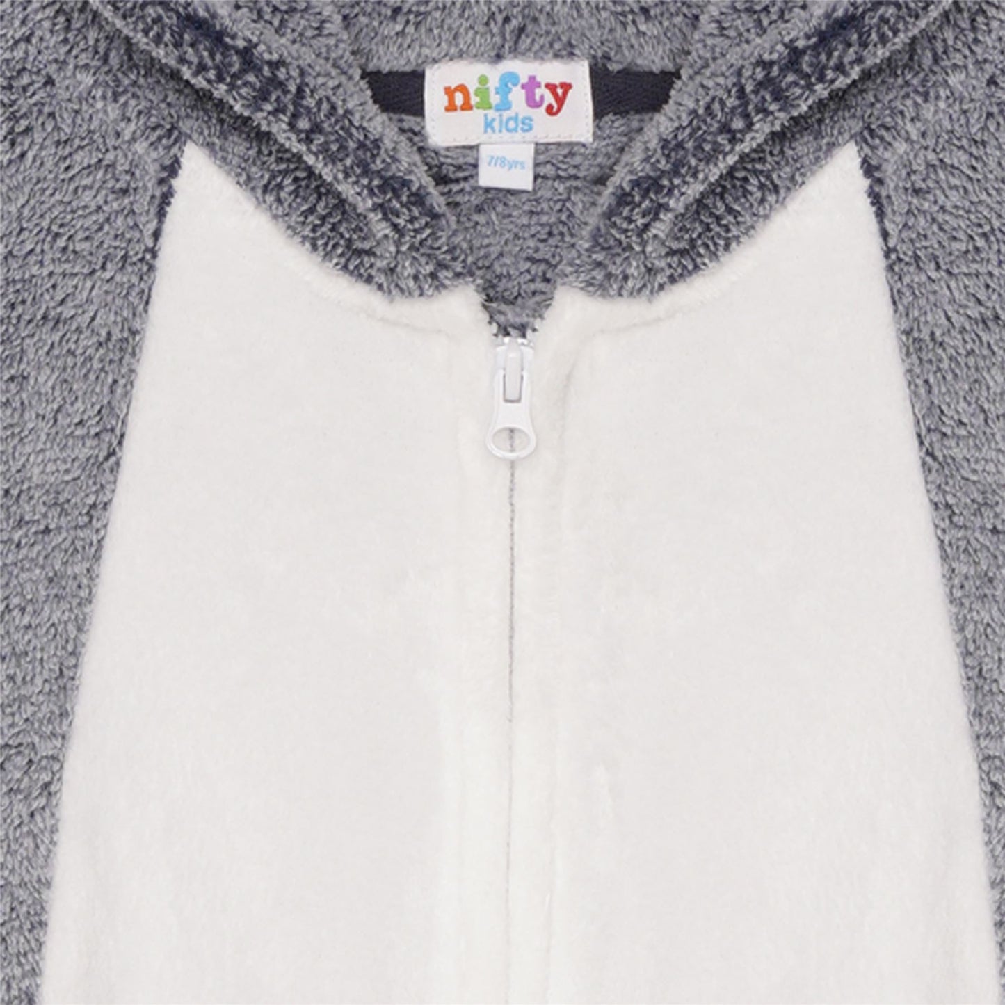 Nifty Kids Husky Dog Fleece Onesie - Blue/Grey