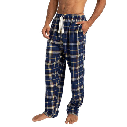 Cargo Bay Mens Check Flannel Lounge Pants - Denim Cargo Bay