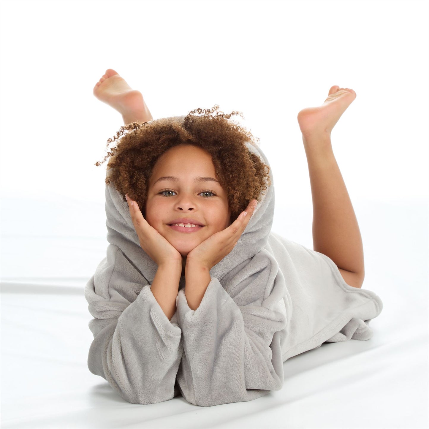 Slumber Party Kids Plush Fleece Oversized Hoodie - Grey