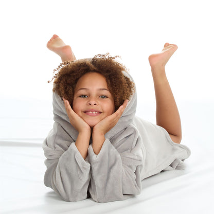 Slumber Party Kids Plush Fleece Oversized Hoodie - Grey