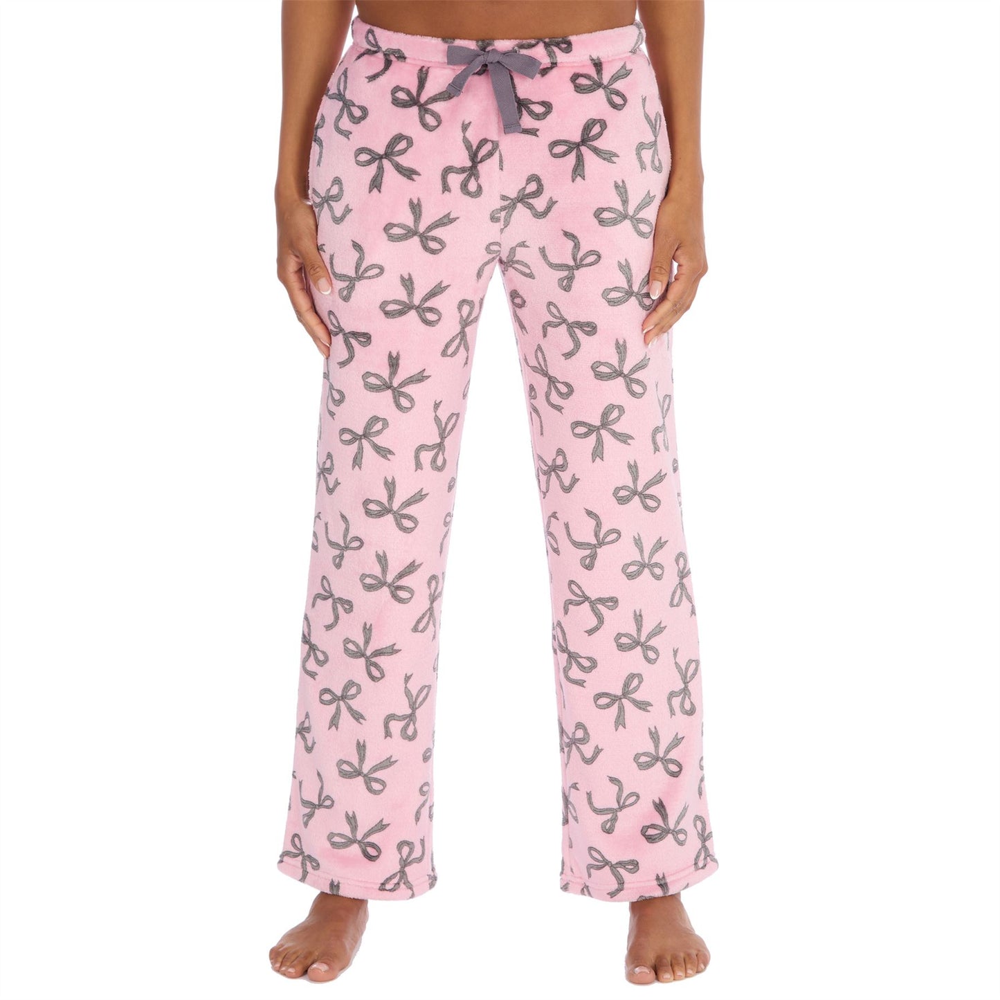 Forever Dreaming Womens Fleece Lounge Pants - Pink/Silver Bows