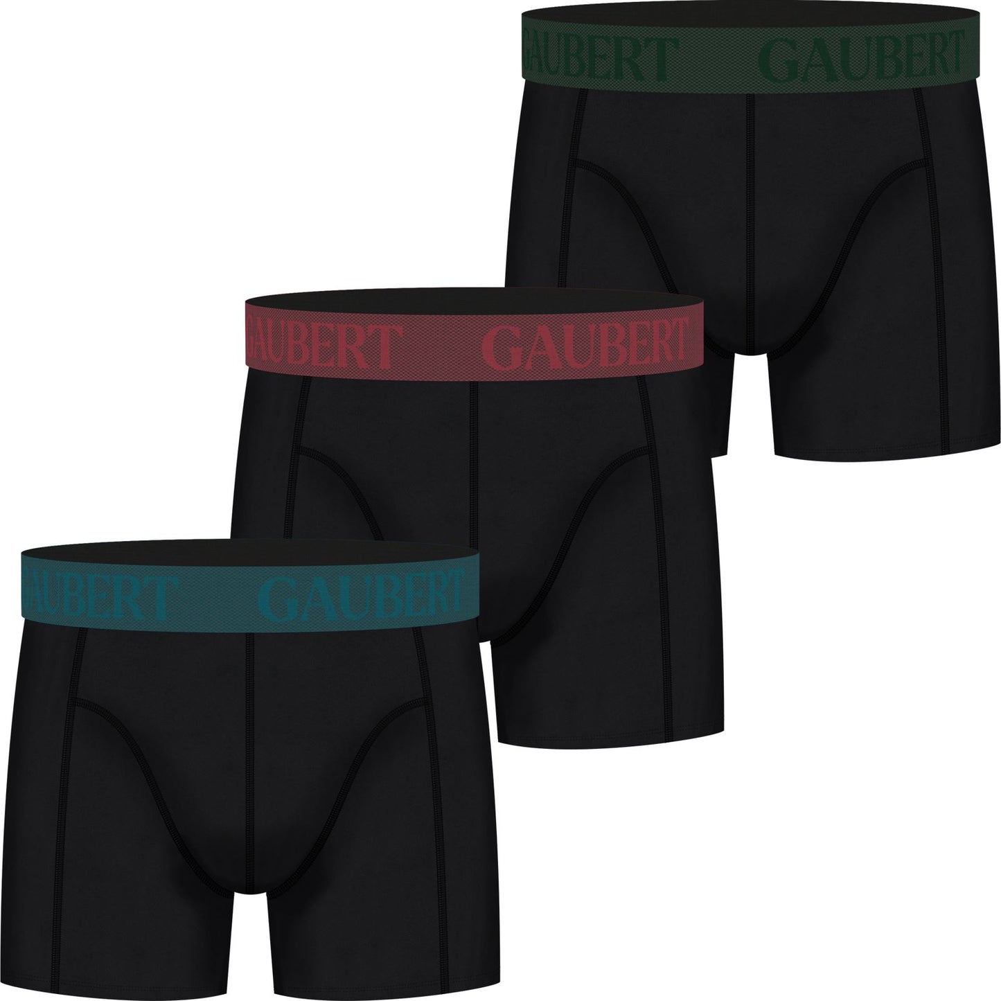Gaubert Premium Bamboo Boxer Shorts (3 Pack) - Black
