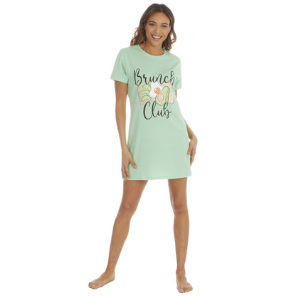 Forever Dreaming Womens 'Brunch Club' Nightdress - Green