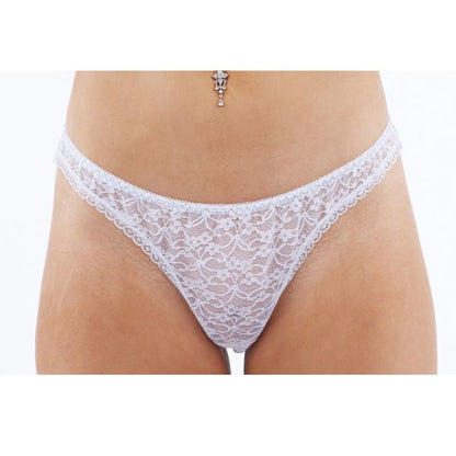 Classified Lace Thong - White