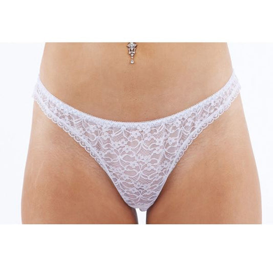 Classified Lace Thong - White