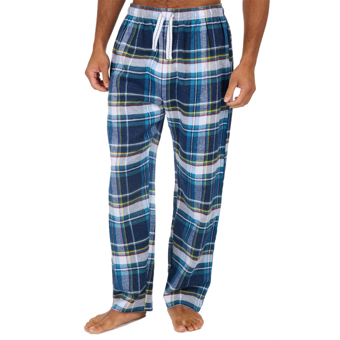 Cargo Bay Mens Check Flannel Lounge Pants - Blue/Multi