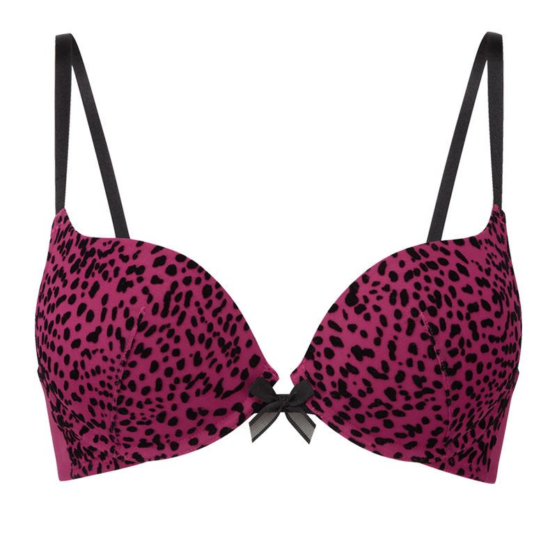 Gossard Animal Instinct Padded Plunge Bra - Black/Red
