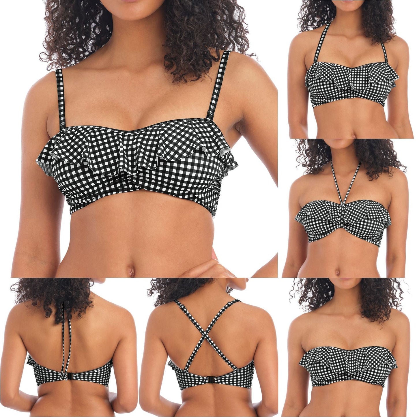 Freya Check In Bandeau Bikini Top - Monochrome Freya Swimwear