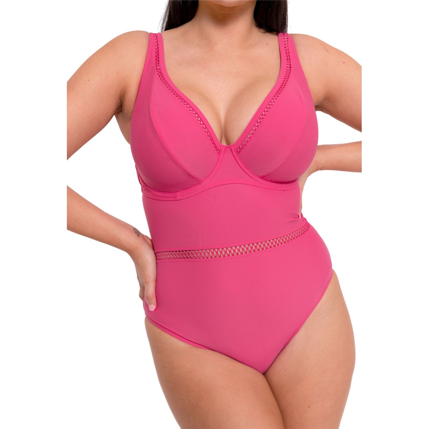 Curvy Kate First Class Plunge Swimsuit - Pink