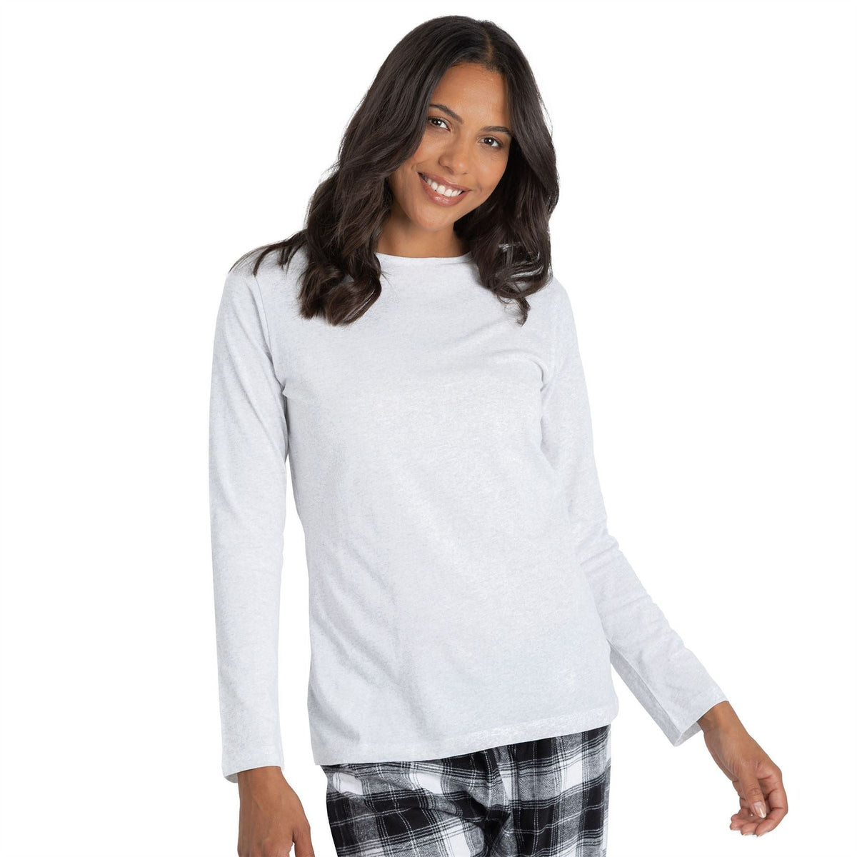 Momentii Womens Jersey/Flannel Pyjama Set - Grey Check Momentii