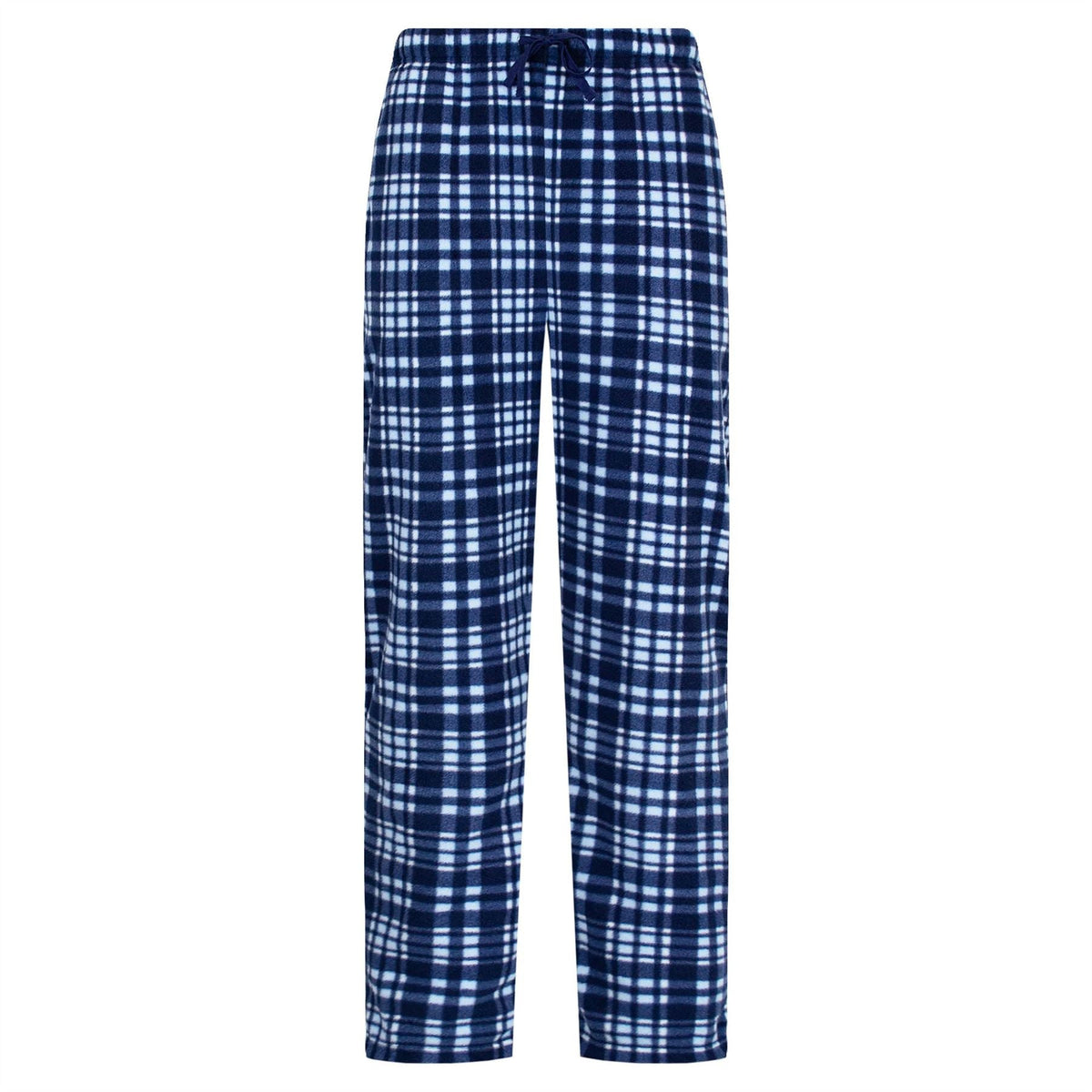 Gaubert Mens Check Fleece Lounge Pants (2 Pack) - Black/Blue Gaubert