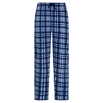 Gaubert Mens Check Fleece Lounge Pants (2 Pack) - Black/Blue Gaubert