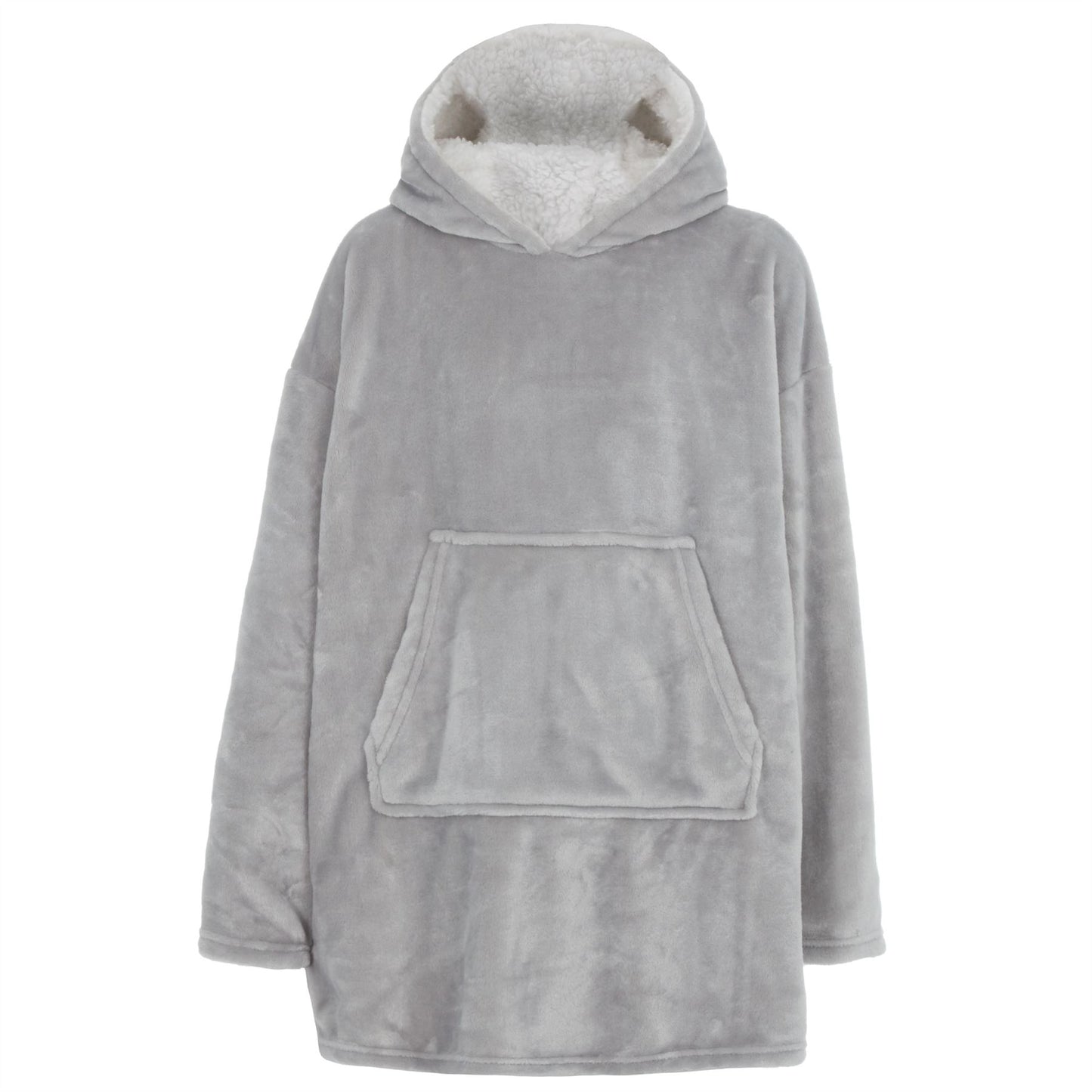 Slumber Party Kids Plush Fleece Oversized Hoodie - Grey