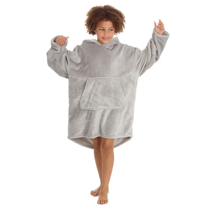 Slumber Party Kids Plush Fleece Oversized Hoodie - Grey