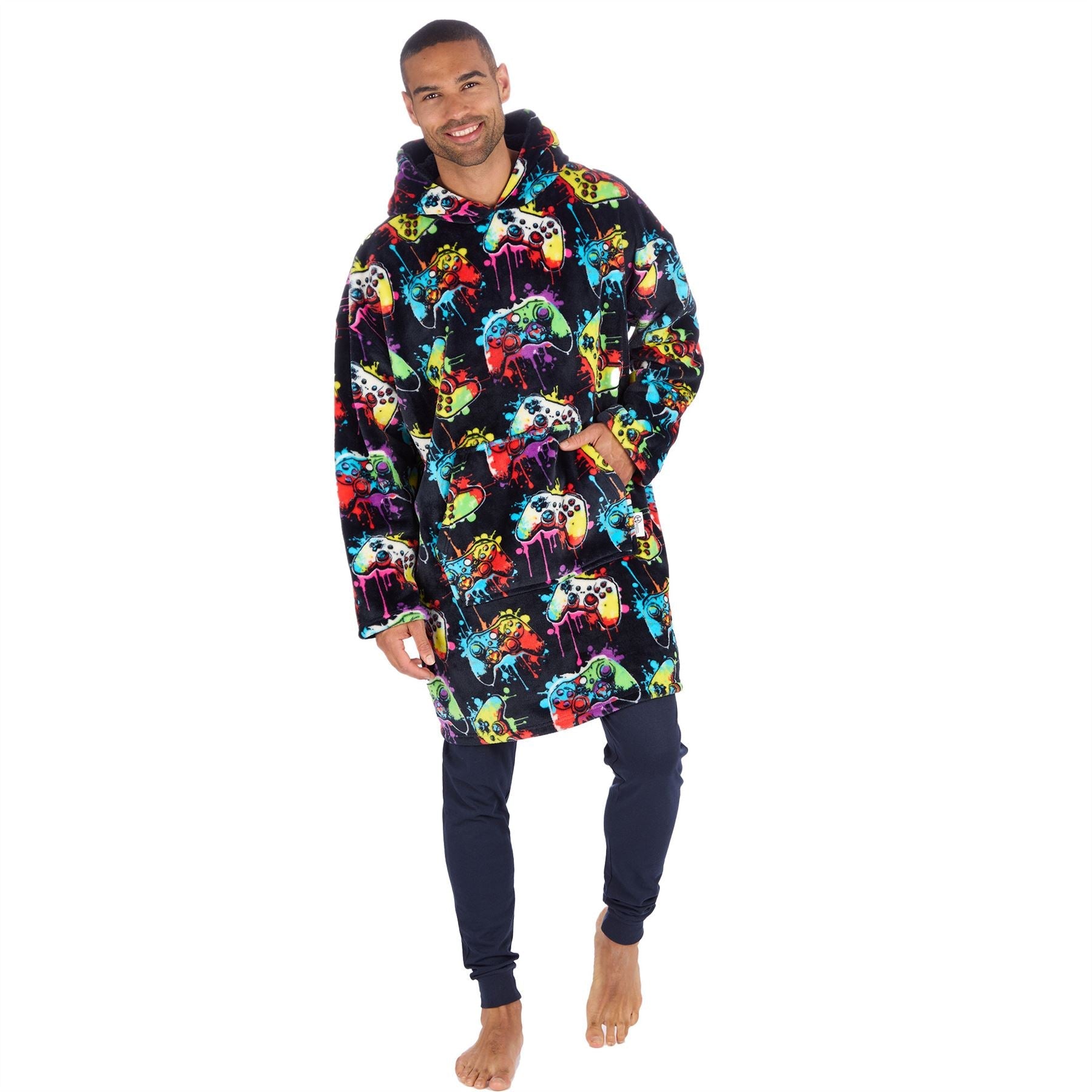 Huggable Hoodie Unisex Fleece Oversized Hoodie - Navy Gamer Huggable Hoodie