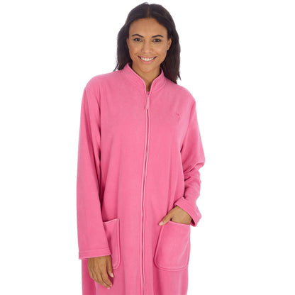 Countess Christie Longer Length Zip Housecoat - Pink