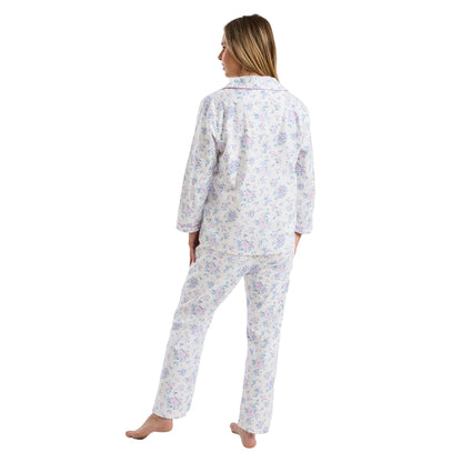 Marlon Womens Floral Bouqet Brushed Cotton Pyjamas - Lavender