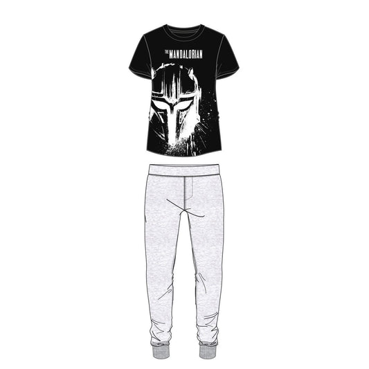 Mens Mandalorian Pyjamas - Black/Grey