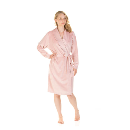 La Marquise Womens Velour Lounge Diamond Sequin Robe - Pink