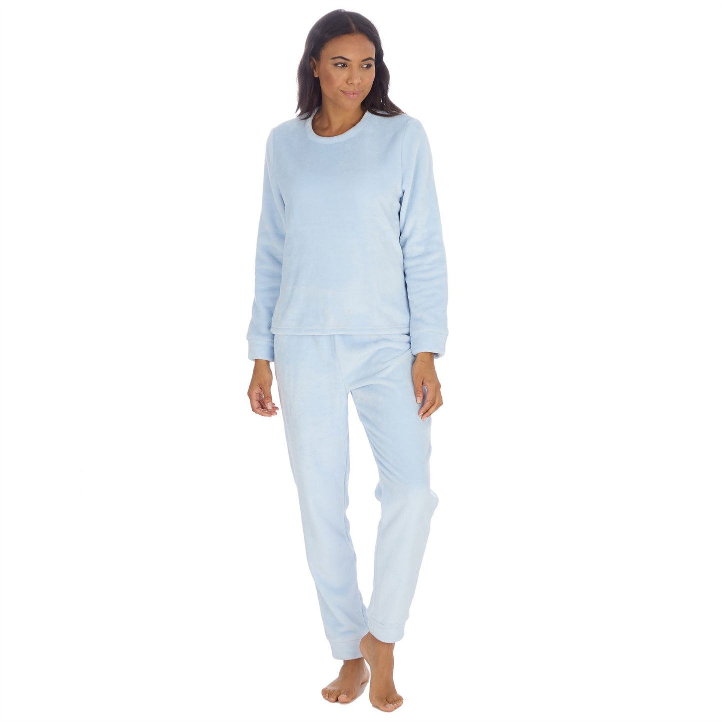 Forever Dreaming Womens Plush Fleece Pyjama Set - Ice Blue