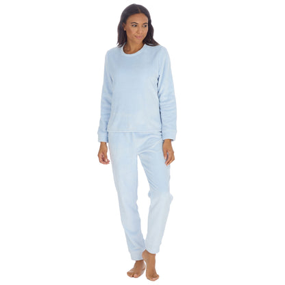 Forever Dreaming Womens Plush Fleece Pyjama Set - Ice Blue