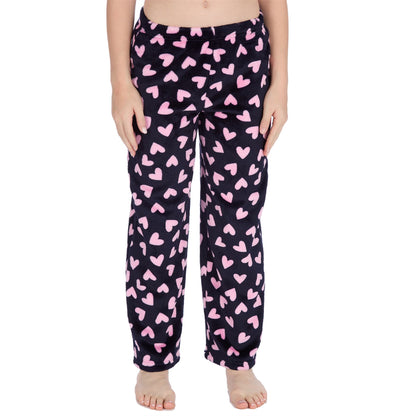 Forever Dreaming Girls Fleece Lounge Pants - Dark Navy Hearts