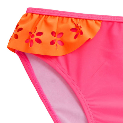Red Melon Girls Laser Cut Floral Bikini Set - Pink