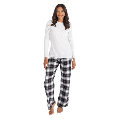 Momentii Womens Jersey/Flannel Pyjama Set - Grey Check Momentii