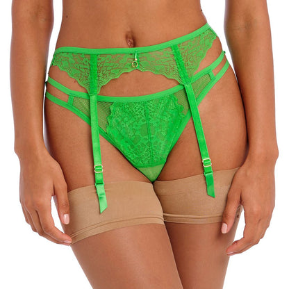 Freya Temptress Suspender Belt - Poison Green