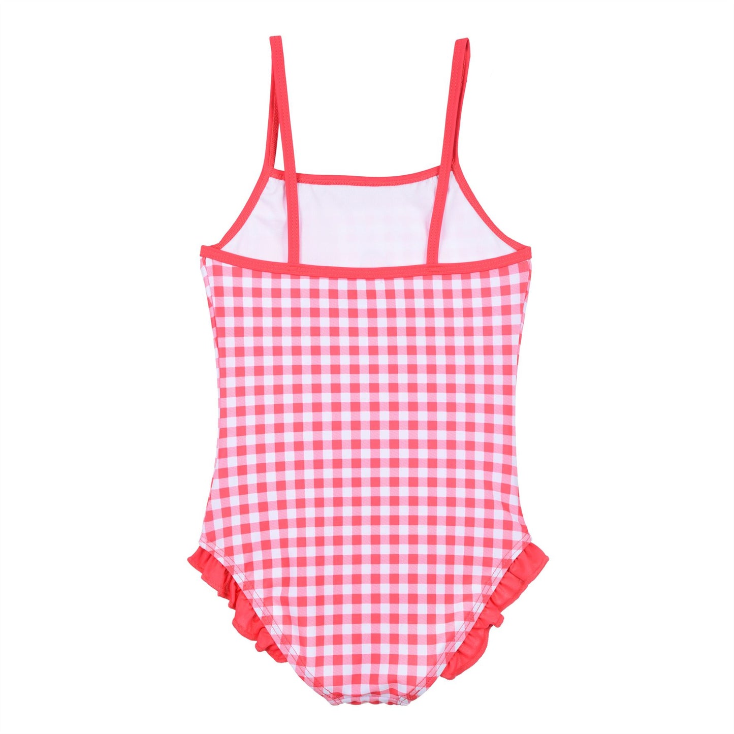 Girls Minnie Mouse Gingham Swimsuit - Red