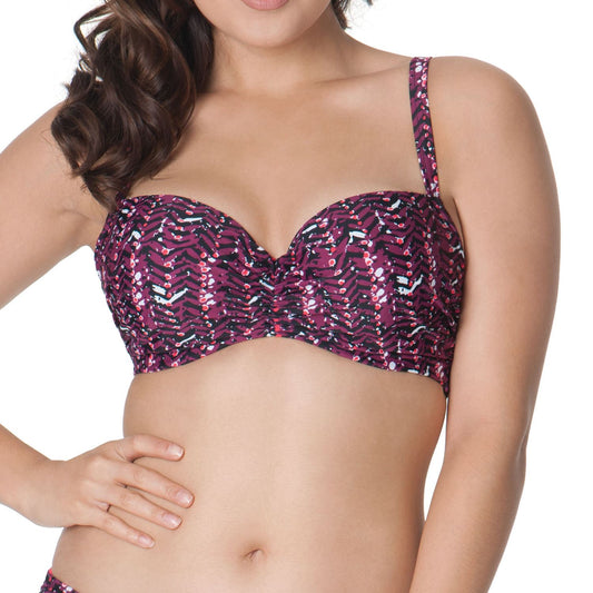 Curvy Kate Instinct Padded Balcony Bikini Top - Cherry/Berry
