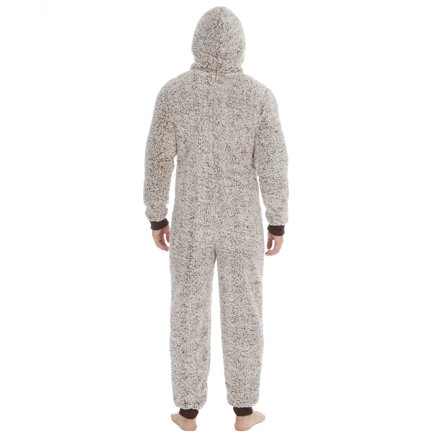 Cargo Bay Mens Frosted Sherpa Fleece Onesie - Camel