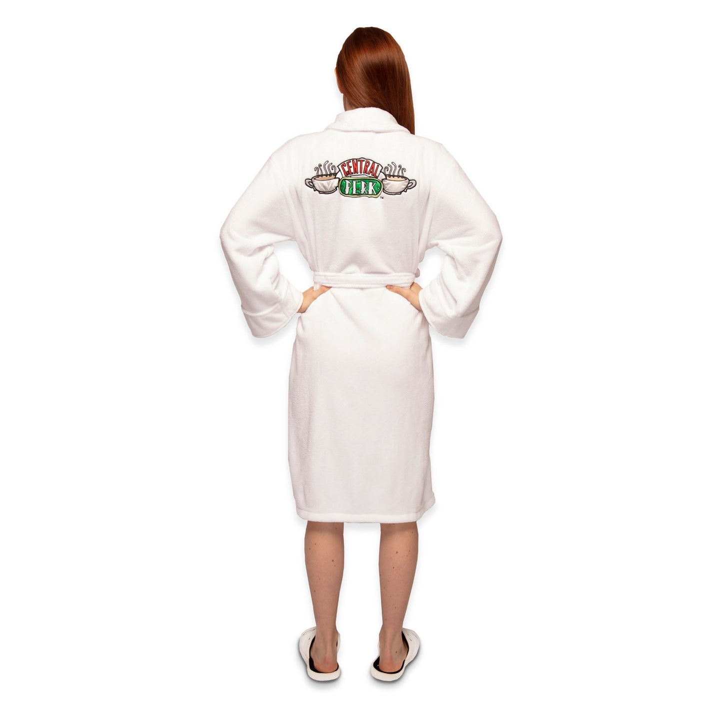 Friends Womens Central Perk Fleece Robe - White