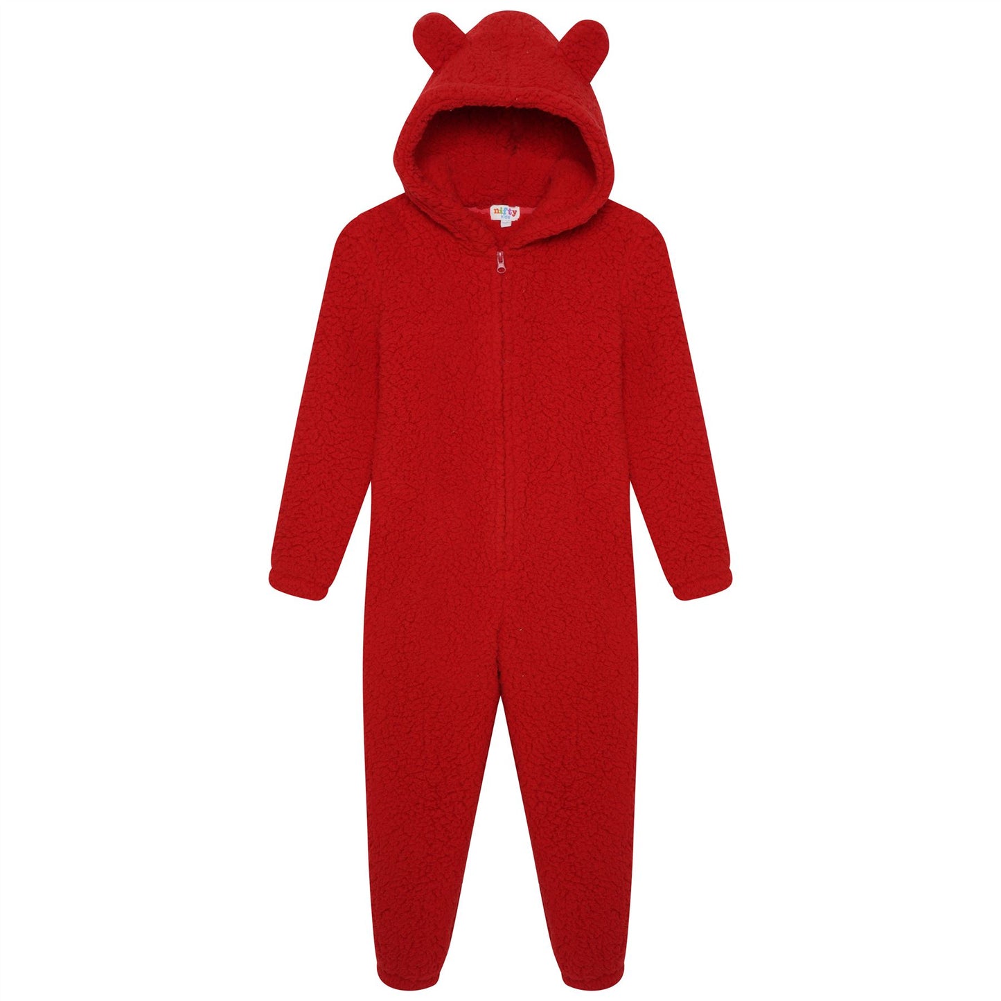 Nifty Kids Sherpa Fleece Onesie - Red