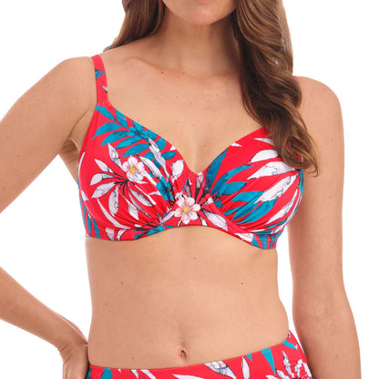 Fantasie Santos Beach Gathered Full Cup Bikini Top - Pomegranate Fantasie Swimwear