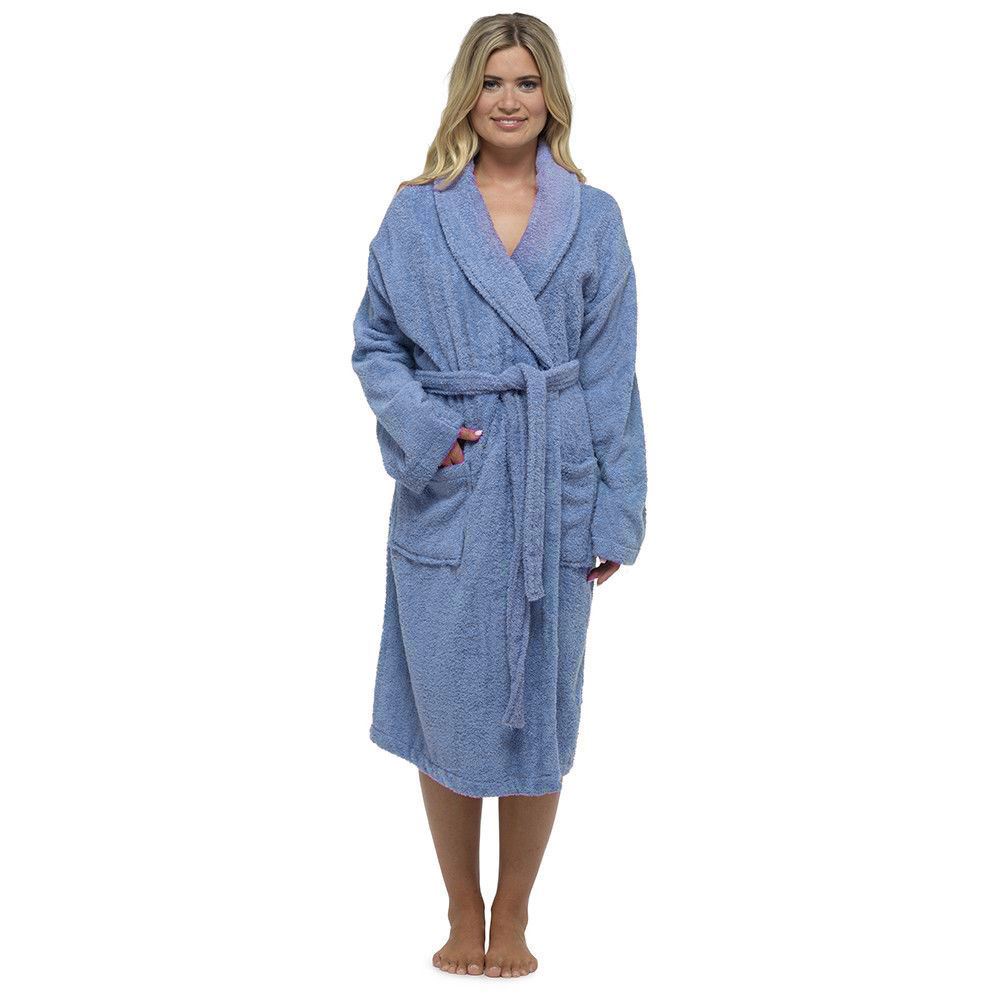 Tom Franks Womens Cotton Towelling Robe - Lilac