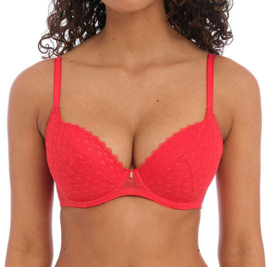 Freya Signature Padded Plunge Bra - Chilli Red