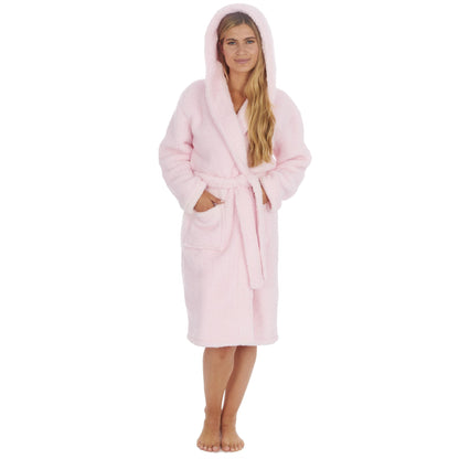 Forever Dreaming Womens Borg Fleece Robe - Pink