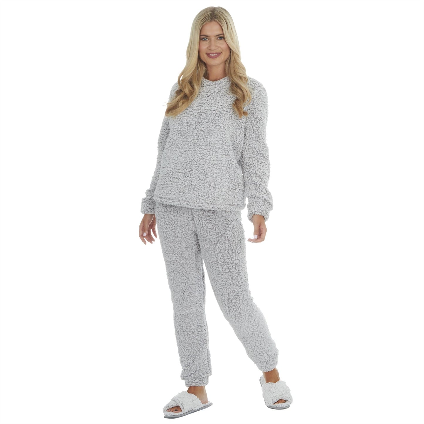 Forever Dreaming Womens Borg Fleece Pyjamas - Grey